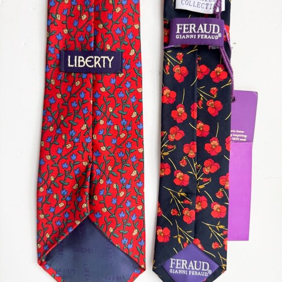 Liberty Fabric Set of 2 floral Silk Ties - Picture 8 of 10